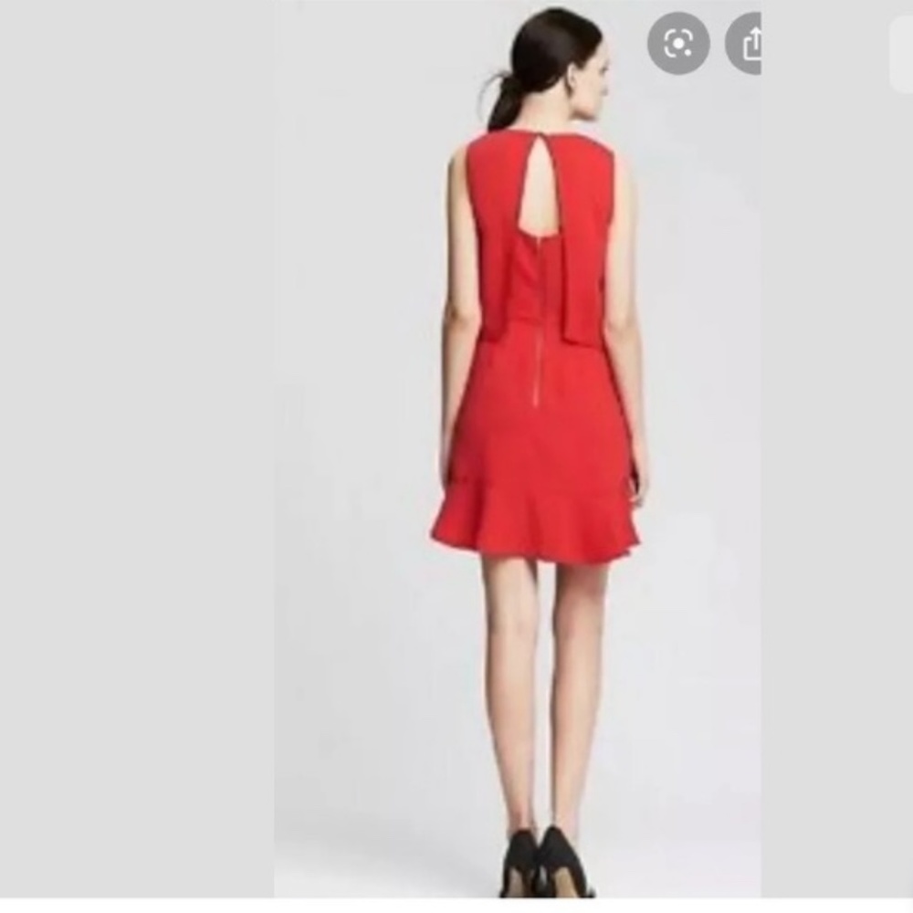 BANANA REPUBLIC Crepe Cut Out Dress bright red Size 6 TALL Wedding Spring - Picture 10 of 10
